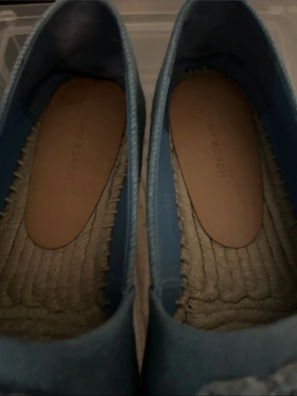 Tory Burch Blue Denim Espadrille Flats